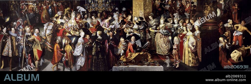 BARTHOLOMÄUS STROBEL EL JOVEN. Bartholomäus Strobel el Joven / 'Degollación de San Juan Bautista y banquete de Herodes', 1630-1633, Óleo sobre Lienzo, 280 cm x 952 cm, P01940.