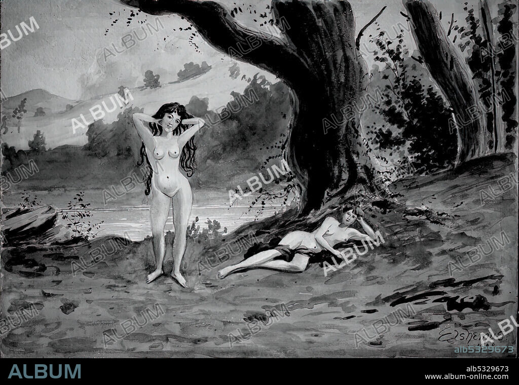 LOUIS MICHEL EILSHEMIUS. Two Nudes, 1900.