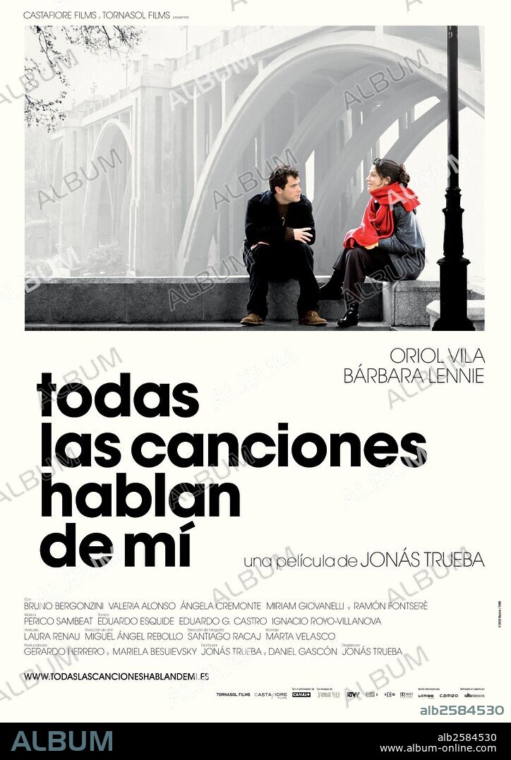 Poster de TODAS LAS CANCIONES HABLAN DE MI, 2010, dirigida por JONAS TRUEBA. Copyright TORNASOL FILMS.