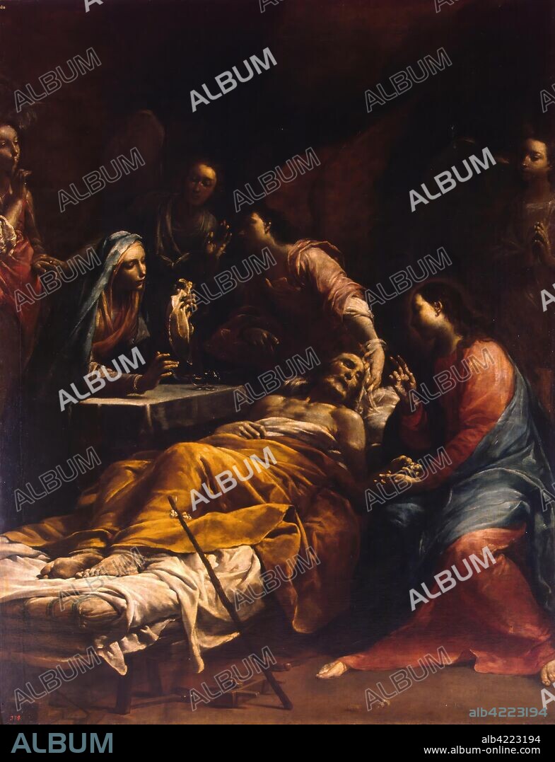GIUSEPPE MARIA CRESPI. 'Death of St Joseph'. Italy, Circa 1712. Dimensions: 234,5x187 cm.