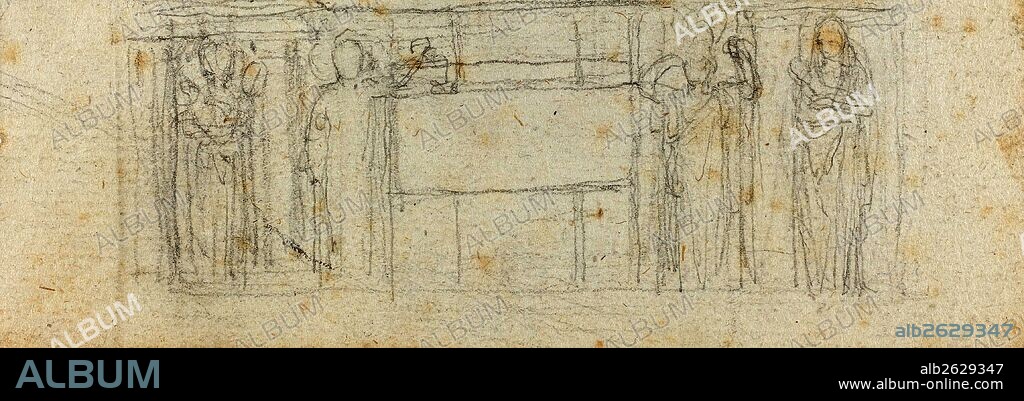 John Flaxman (British, 1755 - 1826), Design for a Monument, graphite.