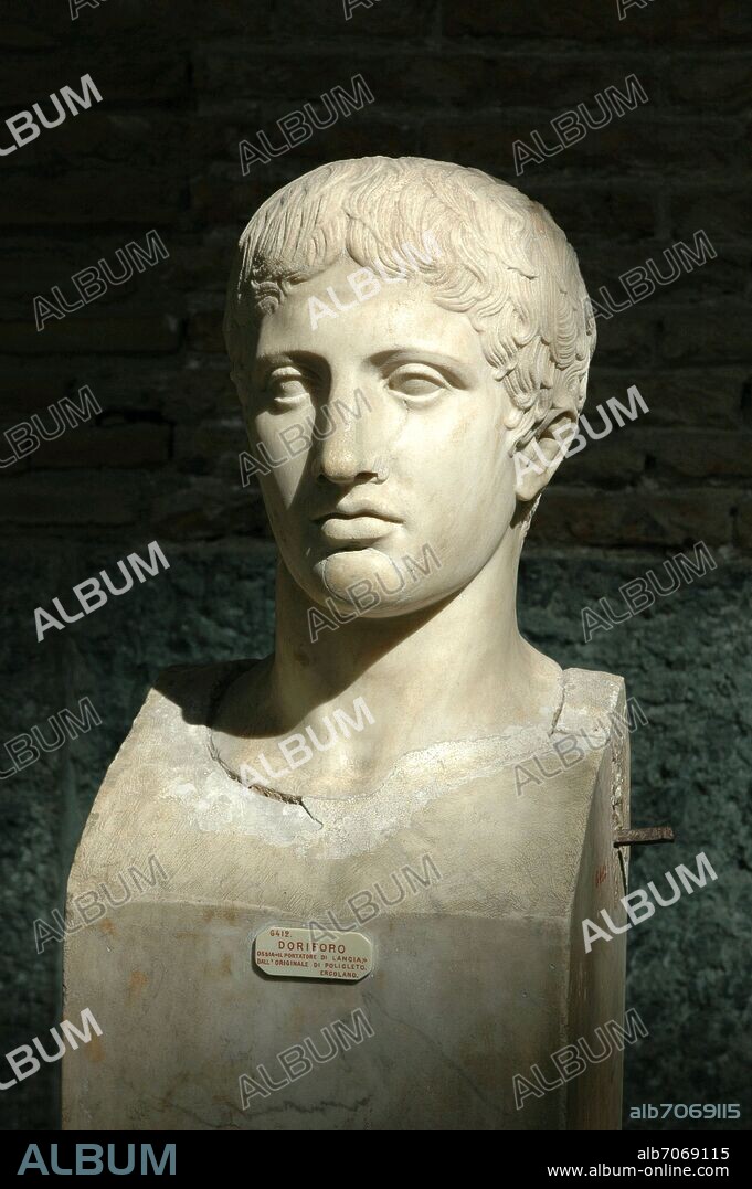 POLICLETO (450 AC-420 AC). BUSTO DEL DORIFORO - COPIA ROMANA DEL ORIGINAL DE POLICLETO - FOTO AÑO 2006.