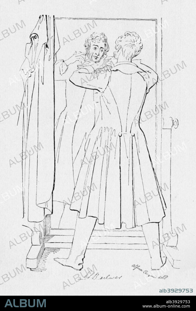 'Edward Bulwer, Lord Lytton', c1835, (1904). Edward George Earle Lytton Bulwer-Lytton, (1803-1873), was an English novelist, poet, playwright, and politician. After Daniel Maclise, R.A.  (1806-1870). From Social England, Volume VI, edited by H.D. Traill, D.C.L. and J. S. Mann, M.A. [Cassell and Company, Limited, London, Paris, New York & Melbourne, 1904].