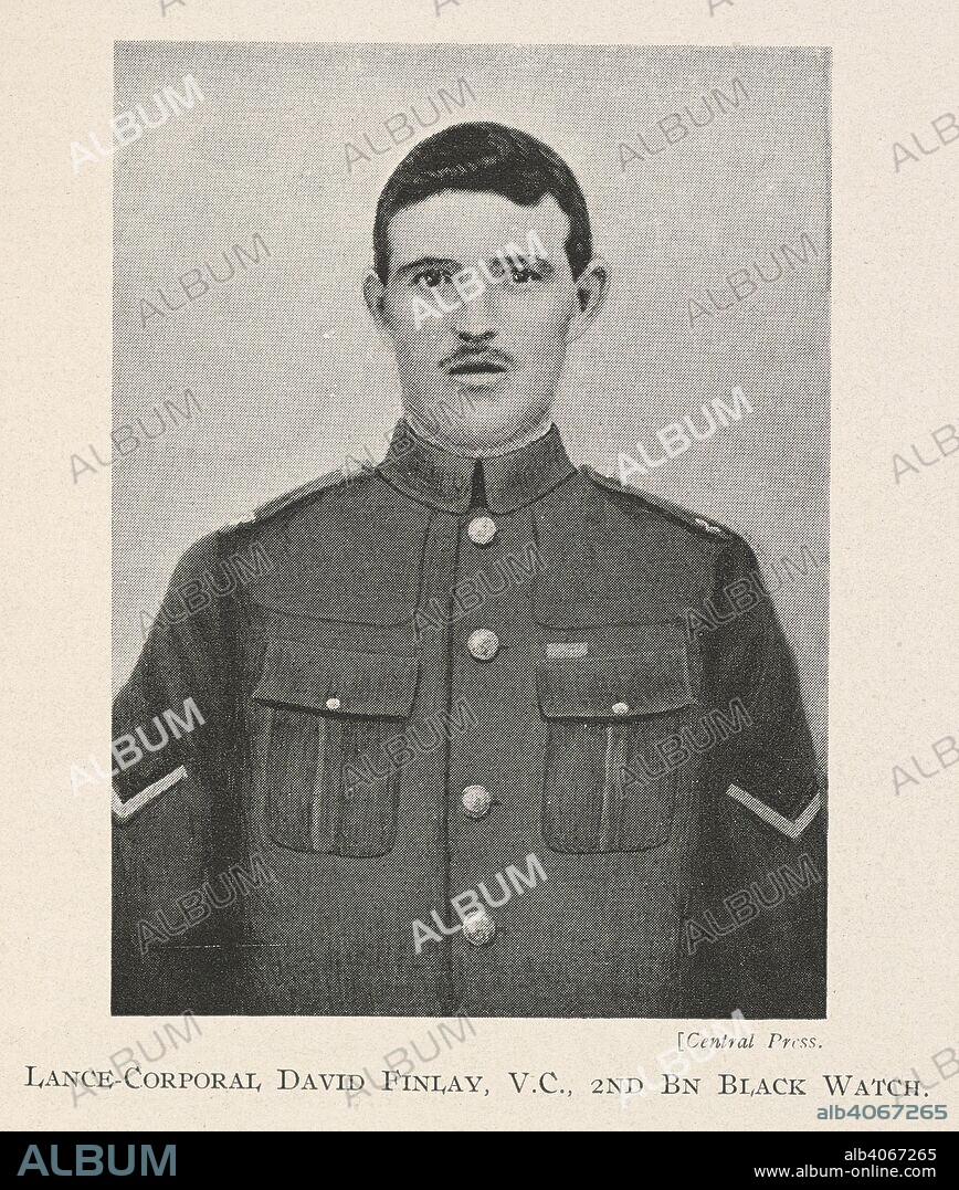JOHN WALTER BERESFORD MEREWETHER. Lance-Corporal David Finlay, V.C., 2nd bn. Black Watch. David Finlay VC (20 January 1893 â€“ 21 January 1916) was a Scottish recipient of the Victoria Cross. On 9 May 1915 near Rue du Bois, France, Lance-Corporal Finlay led a bombing party of 12 men in the attack until 10 of them had fallen. He then ordered the two survivors to crawl back and he himself went to the assistance of a wounded man and carried him over a distance of 100 yards of fire-swept ground into cover, quite regardless of his own safety. He was killed in action in Mesopotamia on 21 January 1916 and is remembered on the Basra Memorial.[ . The Indian Corps in France ... With portraits, illustrations and maps, etc. London : John Murray, 1917. Source: 09082.c.15 plate opposite page 352.