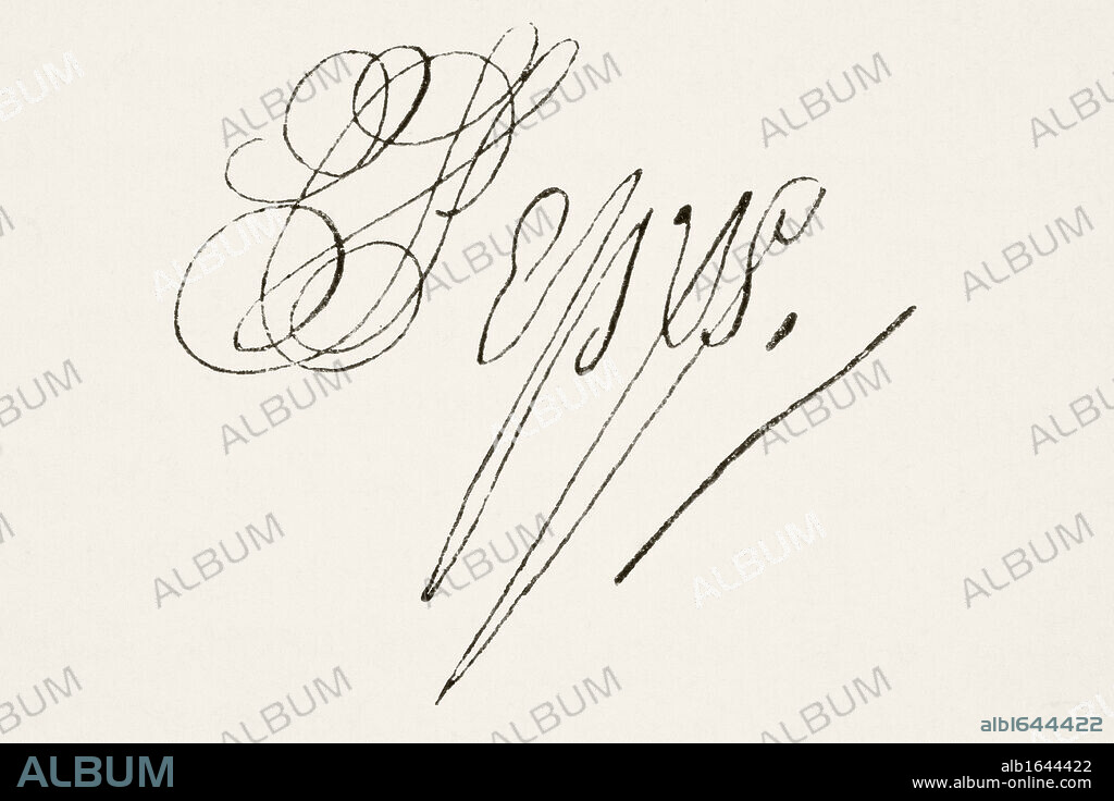 Samuel Pepys 1633 to 1703 English diarist and naval administrator. His signature. From The National and Domestic History of England by William Aubrey published London circa 1890.