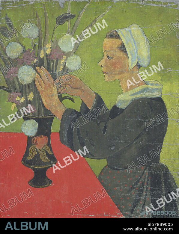 PAUL SERUSIER. Paul Sérusier, 1864-1927. "Breton with a bouquet of flowers (Huelgoat)", between 1892 and 1893. Painting, oil painting. PPP3013, Paris, Petit Palais.