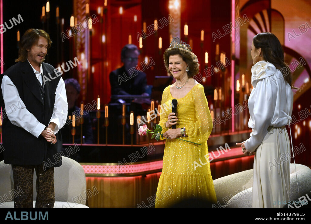 Recording of tv-show What a Life with drag show artist Christer Lindarw, who impersonated Queen Silvia for the first time in 1977, at Oscarsteatern, Stockholm, Sweden 26 March 2026. Photo: Karin Törnblom / TT / code 2377.