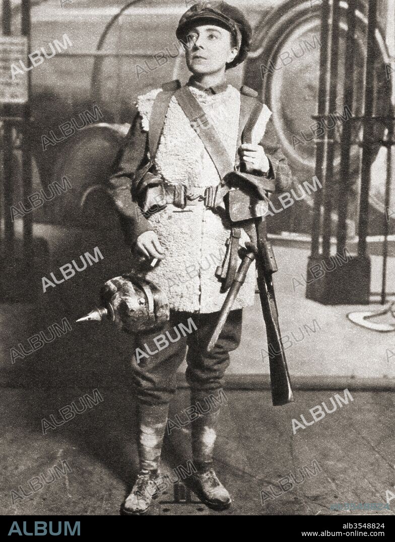 Matilda Alice Powles, aka Vesta Tilley, 1864 – 1952. English music hall performer and one of the most famous male impersonators of her era. From The Pageant of the Century, published 1934.