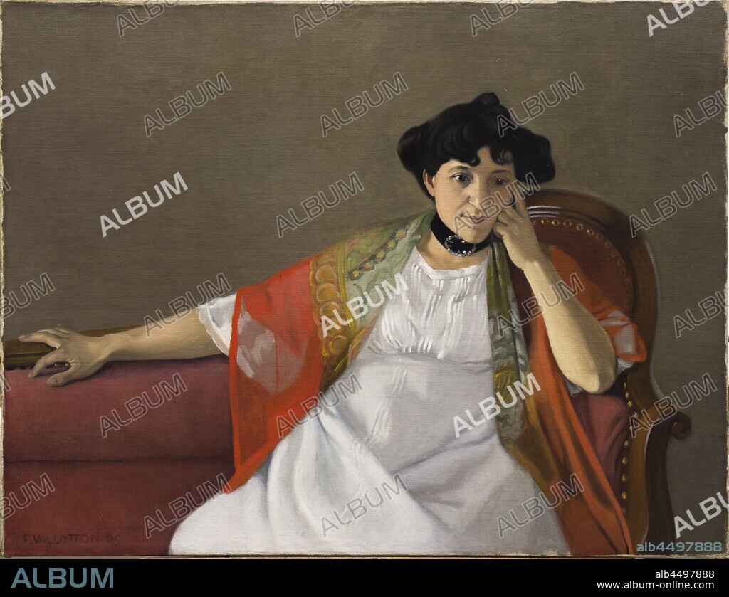 FéLIX EDOUARD VALLOTTON. Portrait of the artist's wife, Gabrielle Vallotton.