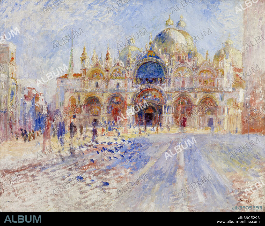 PIERRE AUGUSTE RENOIR. The Piazza San Marco, Venice. Date/Period: 1881. Painting. Oil on canvas. Width: 32 in. Height: 25.75 in (canvas).