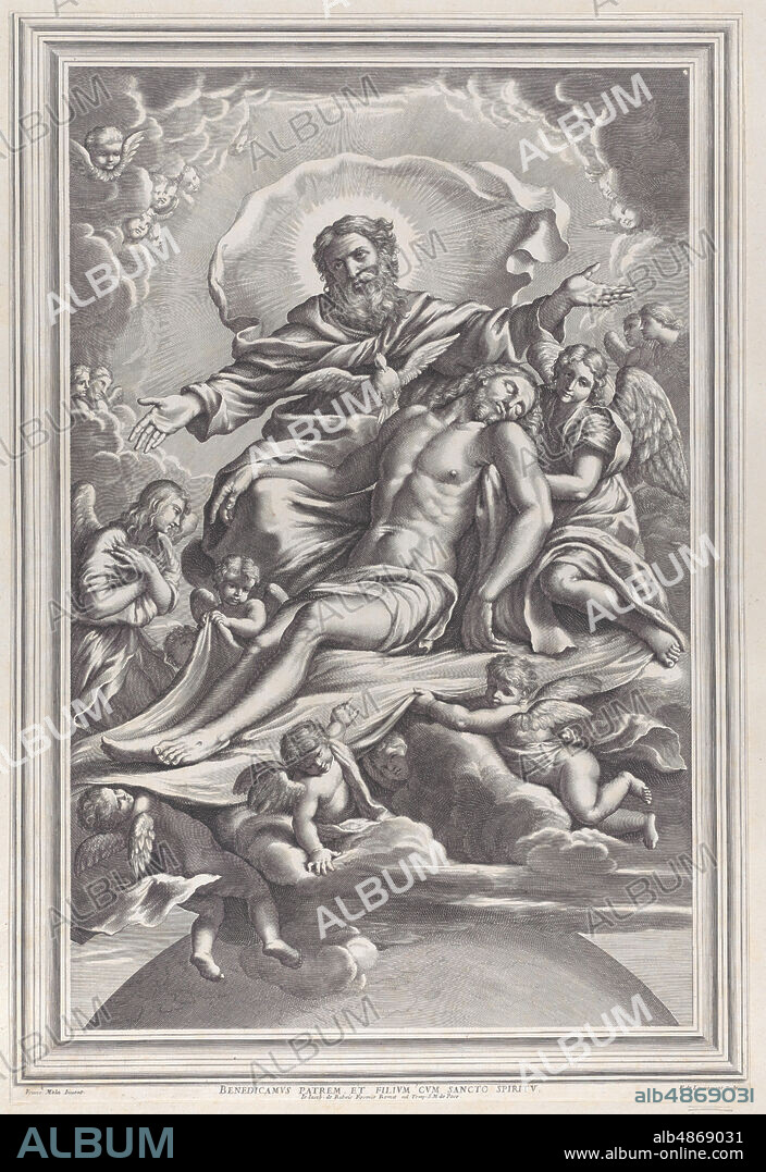 F. DE LOUVEMENT. The Holy Trinity, with the dead Christ at center surrounded by angels, God the Father, and the Holy Spirit, 1650-90.
