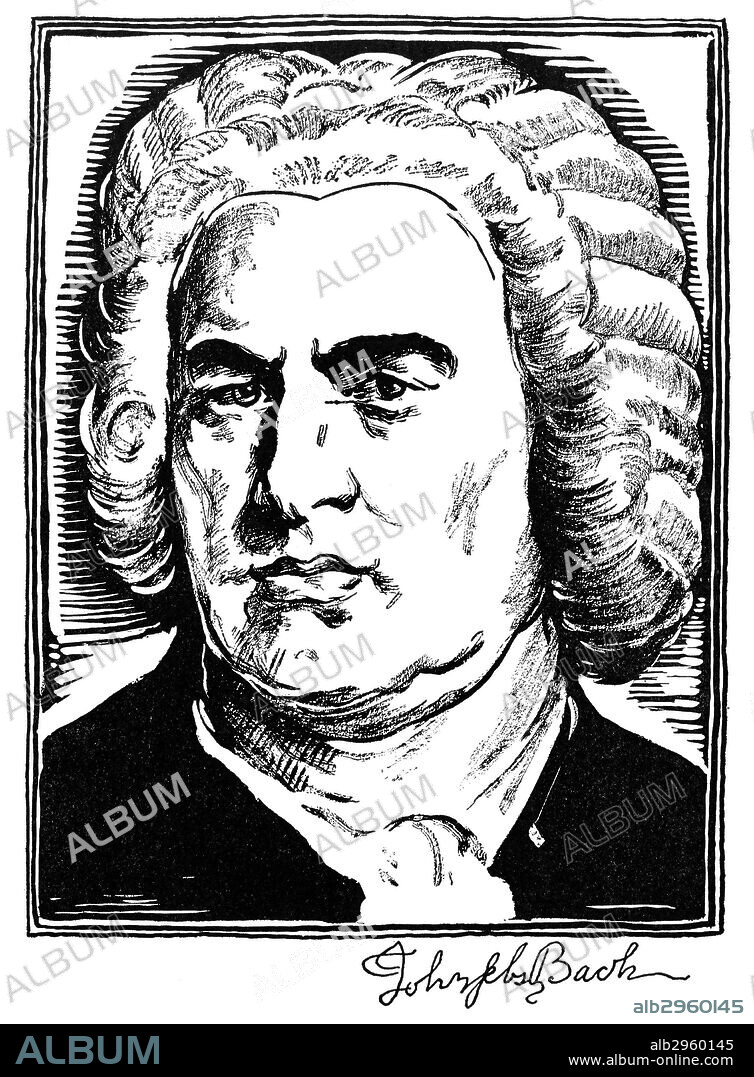 JOHANN SEBASTIAN BACH(1685-1750). German organist and composer. Drawing, c1932, by Samuel Nisenson.