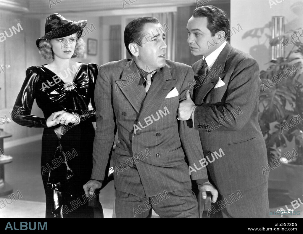 CLAIRE TREVOR, EDWARD G. ROBINSON and HUMPHREY BOGART in THE AMAZING DR. CLITTERHOUSE, 1938, directed by ANATOLE LITVAK. Copyright FIRST NATIONAL/WARNER BROTHERS.