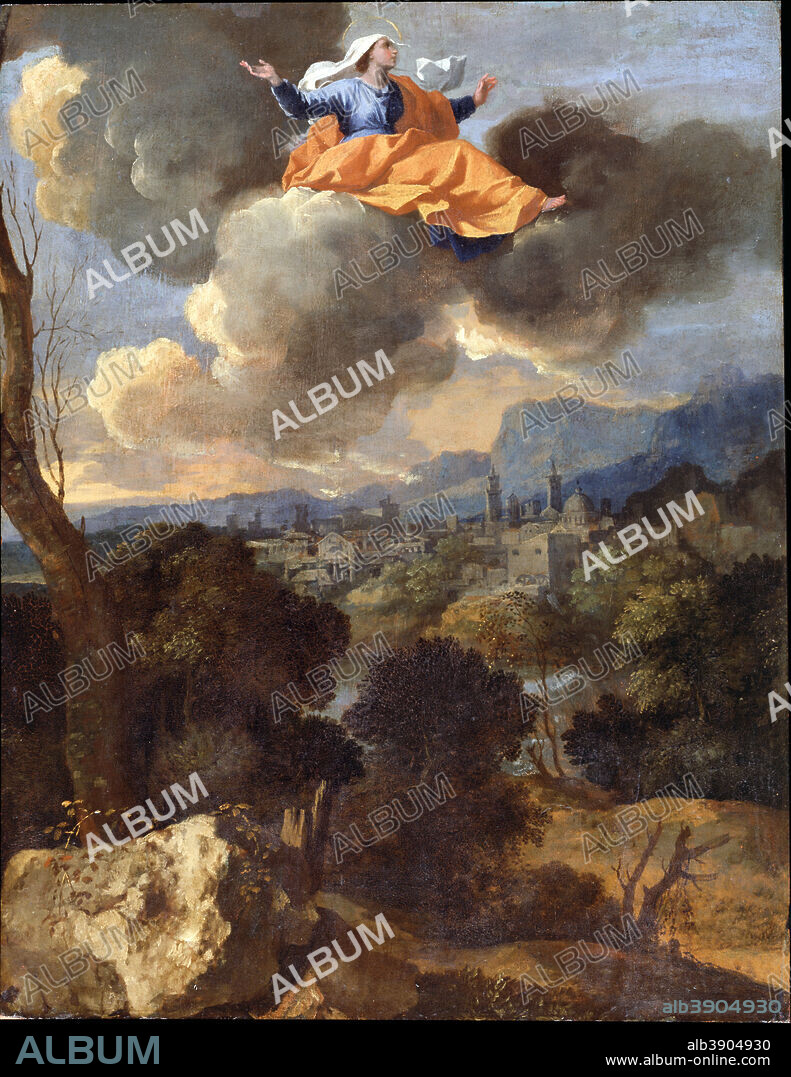 NICOLAS POUSSIN. The Translation of Saint Rita of Cascia. Date/Period: Mid-1630s. Painting. Oil on panel Oil. Height: 488 mm (19.21 in); Width: 378 mm (14.88 in).