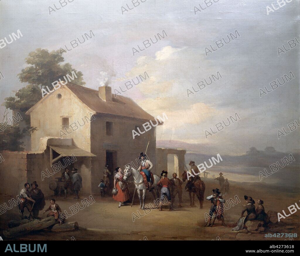 JOSE ELBO (1804-1844). ELBO, JOSE PINTOR ESPA¿OL. UBEDA 1804-1844 " UNA VENTA ", OLEO 1843 MUSEO ROMANTICO. MADRID.