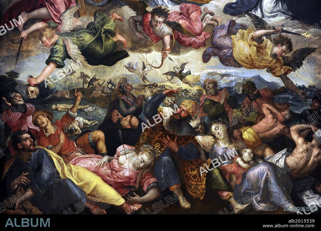 ARTE BARROCO. FLANDES. Cornelis de Vos (h. 1584, Hulst? 9 de mayo de 1651, Amberes). Pintor flamenco del Barroco. " El Juicio Final", 1600-1625. Detalle. Los ángeles de Diós, separando a los buenos de los malos. Staten Museum for Kunst. Copenhague. Dinamarca. Europa.