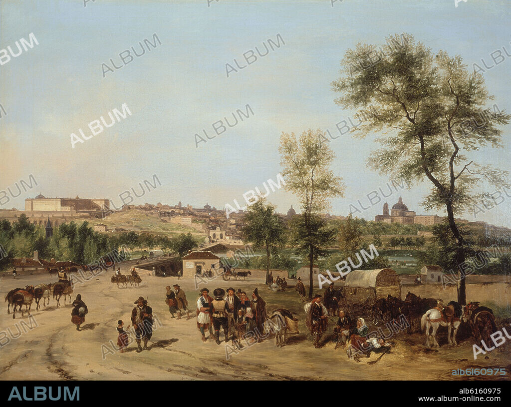 GIUSEPPE CANELLA (1788-1847). VISTA DE MADRID DESDE EL PUENTE DE SEGOVIA - 1820/25 - O/L - 42,7X58,3CM - I.N34196.