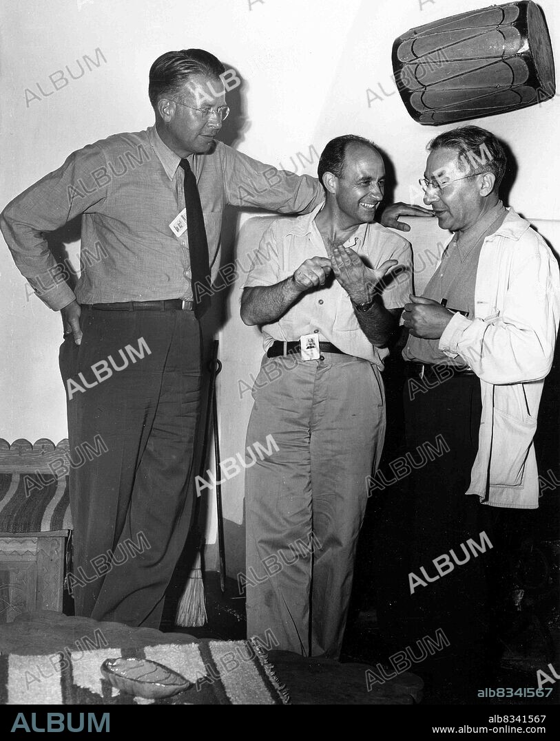 Atomic physicists Ernest Lawrence, Enrico Fermi, and Isidor Rabi. Ernest Orlando Lawrence (August 8, 1901 - August 27, 1958) was a pioneering American nuclear scientist and winner of the Nobel Prize in Physics in 1939 for his invention of the cyclotron. Enrico Fermi (29 September 1901 - 28 November 1954) was an Italian physicist and the creator of the world's first nuclear reactor, the Chicago Pile-1. Isidor Isaac Rabi (July 29, 1898 - January 11, 1988) was an American physicist who won the Nobel Prize in Physics in 1944 for his discovery of nuclear magnetic resonance, which is used in magnetic resonance imaging.