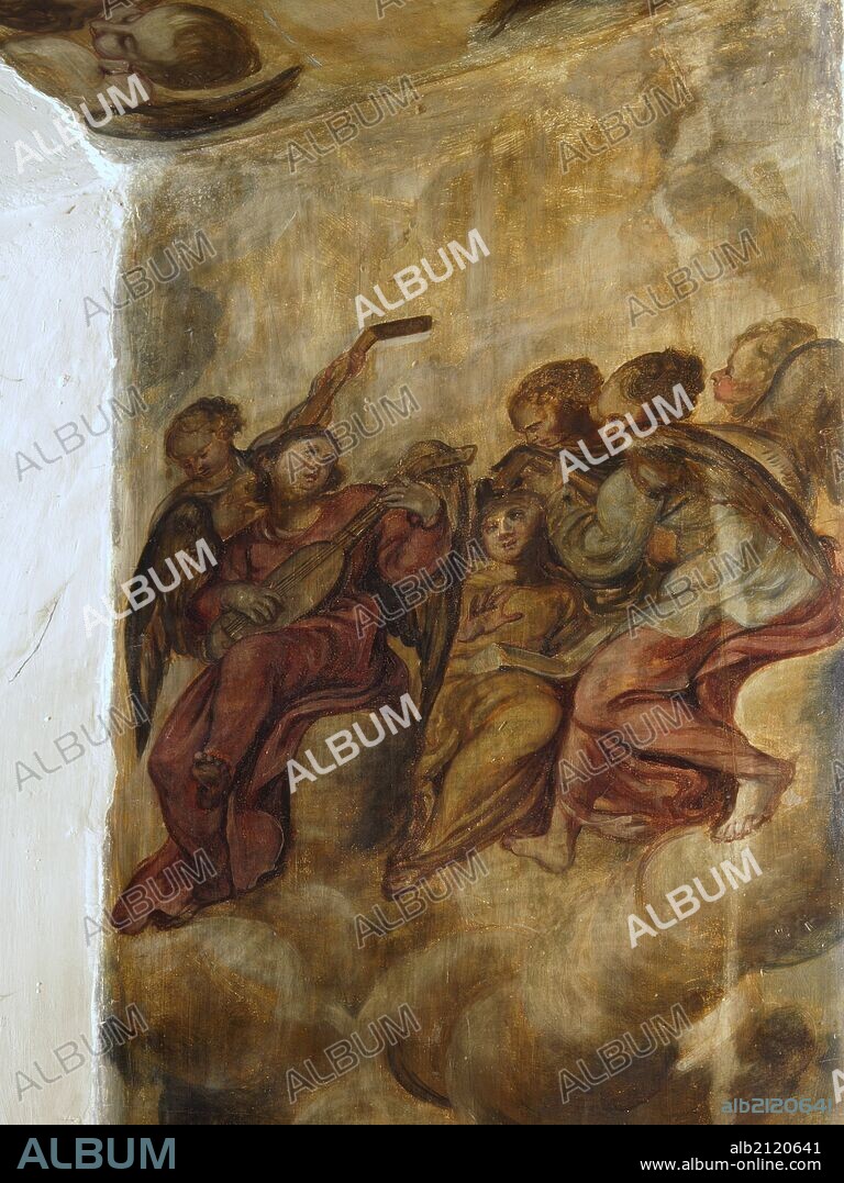 IGLESIA DE SAN ANDRES APOSTOL. FRESCOS DEL TECHO Y LAS PAREDES CAMARIN DE LA VIRGEN.