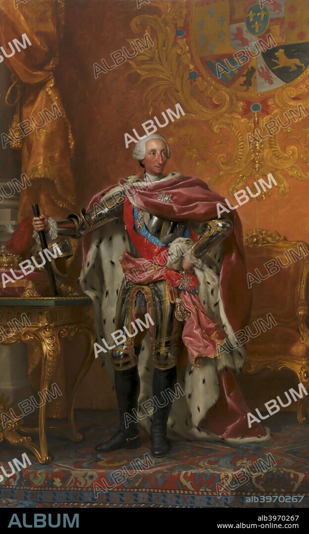 Anton Raphael Mengs / 'Carlos III, rey de España', 1765, Óleo sobre lienzo, 283 x 170 cm.