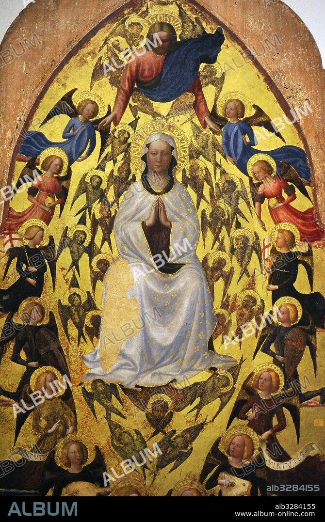Massolino da Panicale, Tommaso di Cristoforo Fini, called (1383-1440). Italian painter. Miracle of the Snow: Assumption of the Virgin, 1423-1428, Detail. Farnese Collection. National Museum of Capodimonte. Naples. Italy.