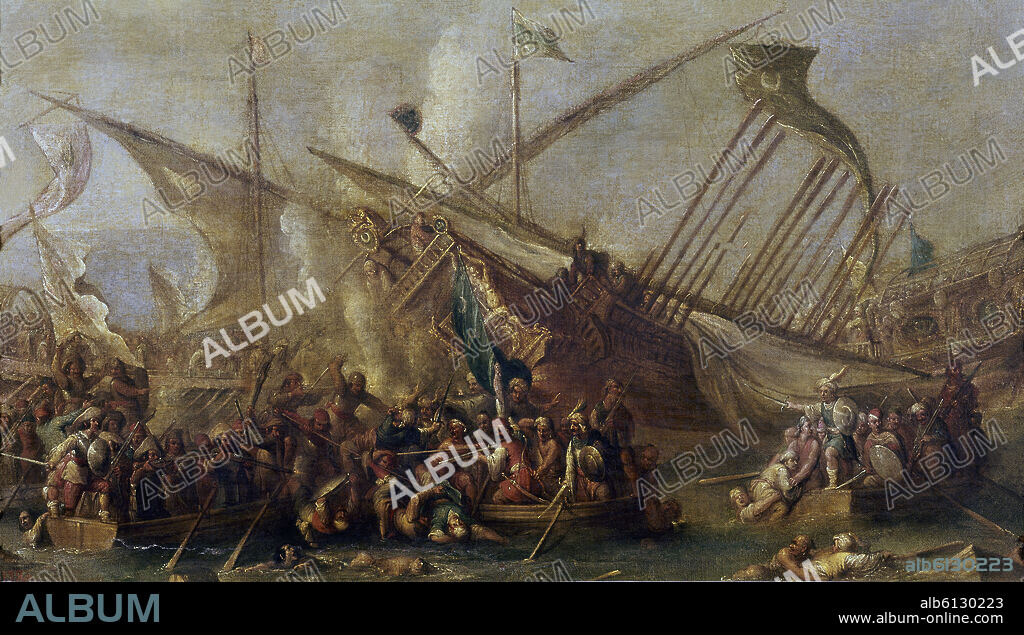 CORNELIS DE WAEL. 'Boarding', 17th century, Flemish Baroque, Oil on canvas, 47 cm x 84 cm, P01157.