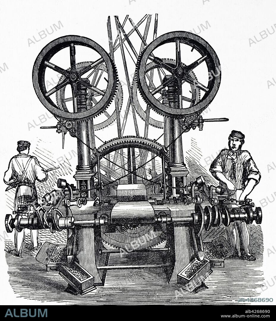 Engraving depicting the making of Minié balls at Woolwich Arsenal. The Minié ball was invented by Claude-Étienne Minié (1804-1879) a French Army officer and inventor. Dated 19th century.