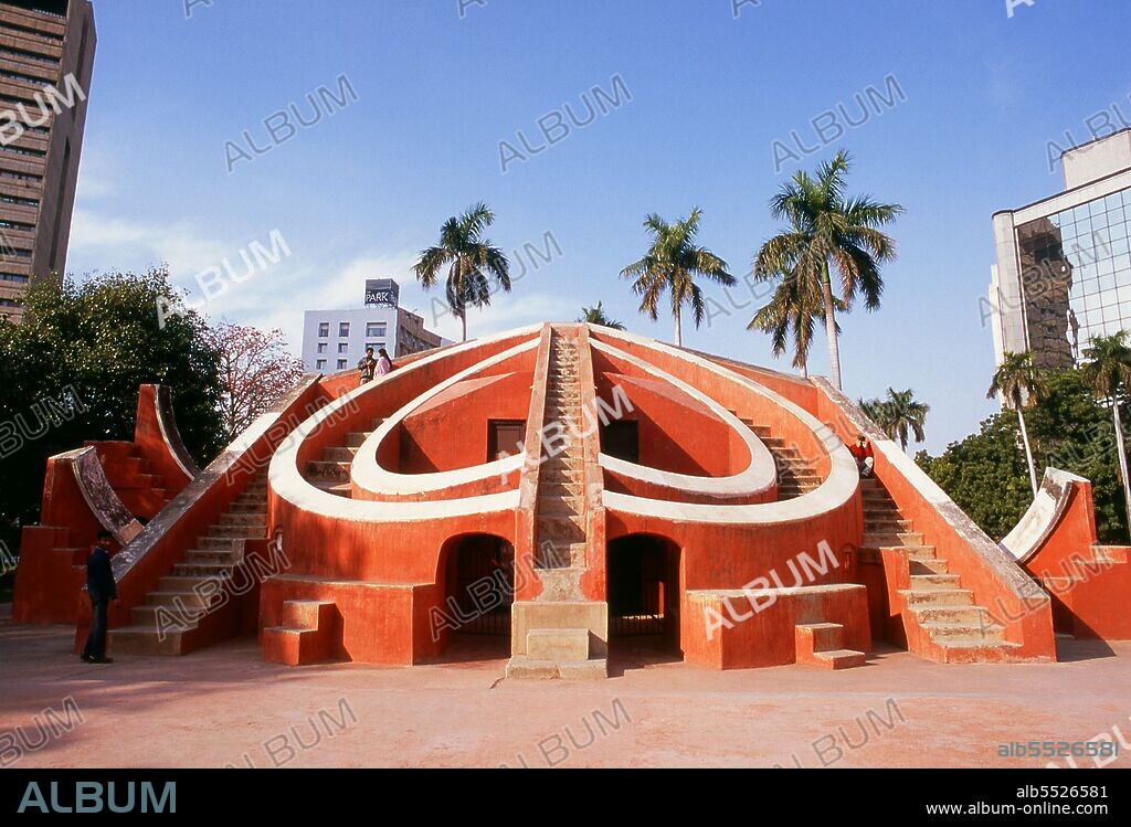 The Jantar Mantar is a collection of architectural astronomical instruments, built in 1724 by Maharaja Sawai Jai Singh who was a Rajput king. The observatory consists of thirteen major geometric devices for measuring time, predicting eclipses, tracking stars' location as the earth orbits around the sun, ascertaining the declinations of planets, and determining the celestial altitudes and related ephemerides. Delhi is said to be the site of Indraprashta, capital of the Pandavas of the Indian epic Mahabharata. Excavations have unearthed shards of painted pottery dating from around 1000 BCE, though the earliest known architectural relics date from the Mauryan Period, about 2,300 years ago. Since that time the site has been continuously settled. The city was ruled by the Hindu Rajputs between about 900 and 1206 CE, when it became the capital of the Delhi Sultanate. In the mid-seventeenth century the Mughal Emperor Shah Jahan (1628–1658) established Old Delhi in its present location, including most notably the Red Fort or Lal Qila. The Old City served as the capital of the Mughal Empire from 1638 onwards.  Delhi passed under British control in 1857 and became the capital of British India in 1911. In large scale rebuilding, parts of the Old City were demolished to provide room for a grand new city designed by Edward Lutyens. New Delhi became the capital of independent India in 1947.