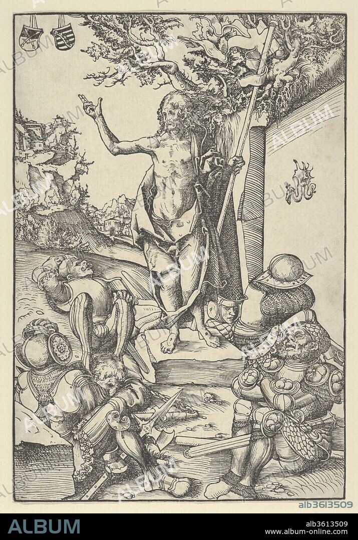 LUCAS CRANACH EL VIEJO. The Resurrection, from The Passion. Artist: Lucas Cranach the Elder (German, Kronach 1472-1553 Weimar). Dimensions: Sheet: 9 11/16 × 6 5/16 in. (24.6 × 16 cm). Series/Portfolio: The Passion.