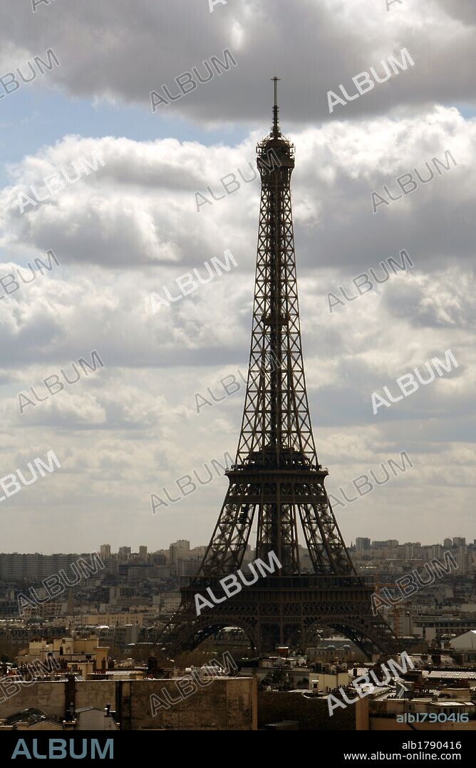 France. Paris. Eiffel Tower (1887-1889). Built by Gustave Eiffel (1832-1923) as the entrance arch to the 1889 World's Fair.