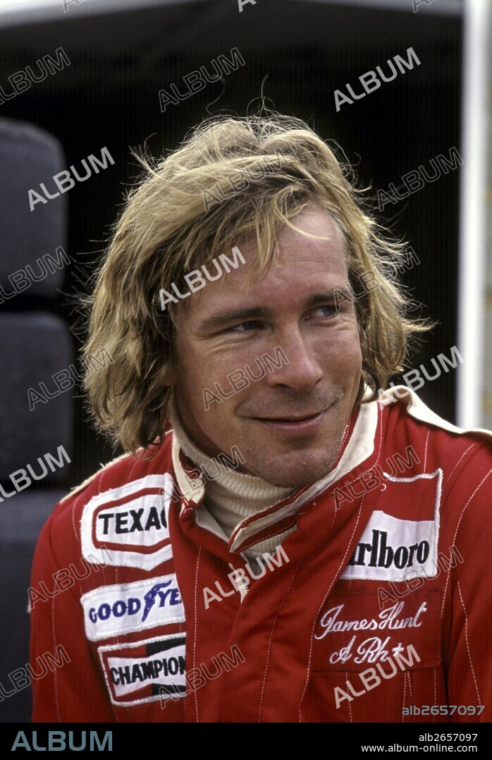 James Hunt, British racing driver who won the Formula 1 World Championship in 1976. Photographed in 1976.