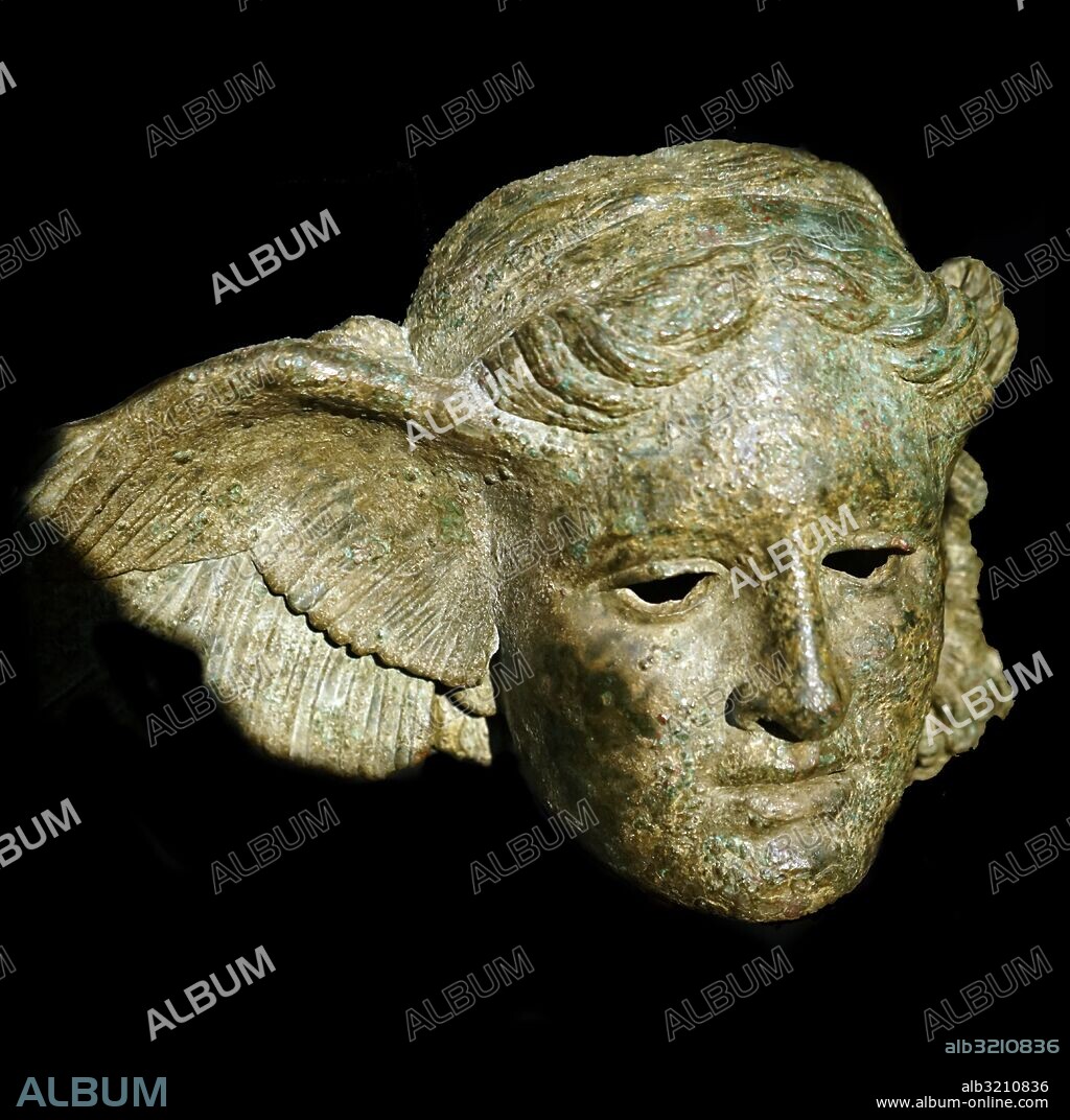 Bronze head of Hypnos, the Greek god of sleep. Dated 275 BC.