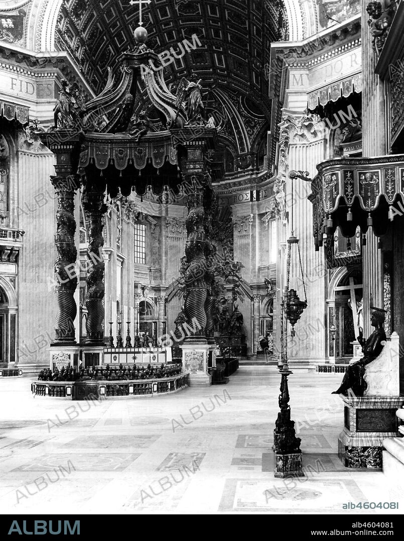 St. Peter's Baldachin by Gian Lorenzo Bernini. St. Peter's Basilica. 1930 Vatican City.