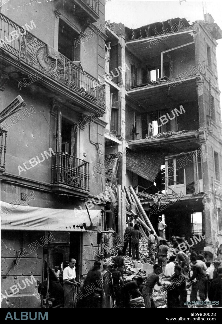 October 1937. Houses Destroyed during the air bombing of Barcelona.