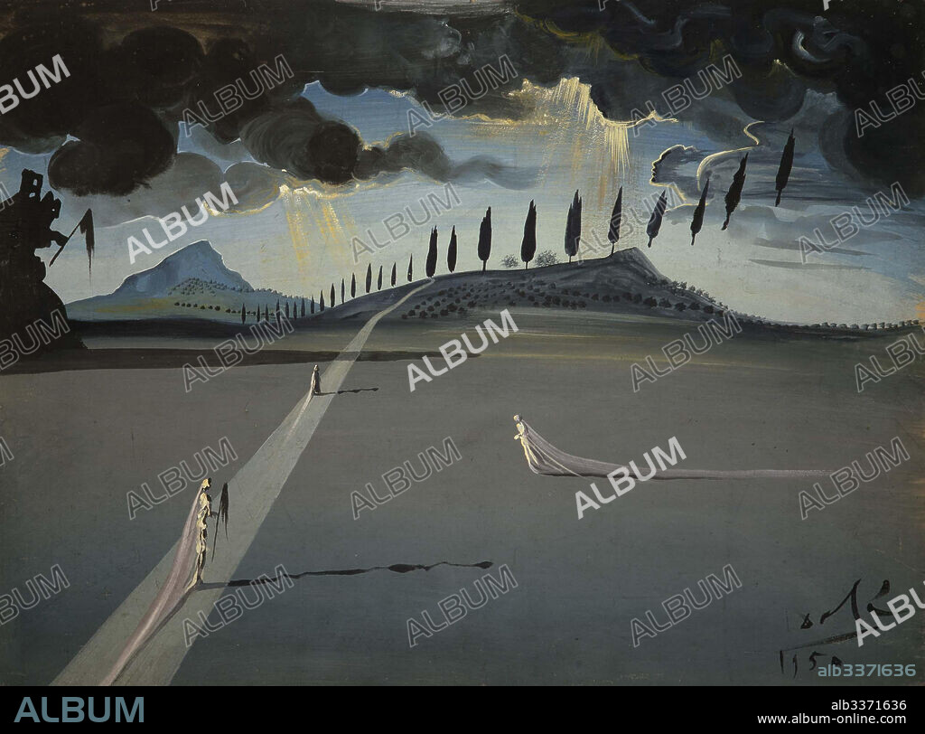 SALVADOR DALÍ. Landscape. Stage design for "Don Juan Tenorio" by Zorrilla.