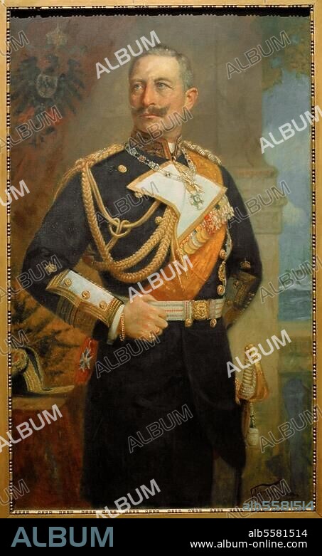 Wilhelm II (Friedrich Wilhelm Viktor Albert von Hohenzollern), 1859 - 1941, last German Emperor (Kaiser) and King of Prussia, ruling the German Empire and the Kingdom of Prussia from 15 June 1888 to 9 November 1918. Portrait in admiral uniform. Painting c.1897, by Felix Ehrlich. (1866-1931). Oil on canvas, 126.5 × 76cm. Berlin, Stiftung Stadtmuseum.