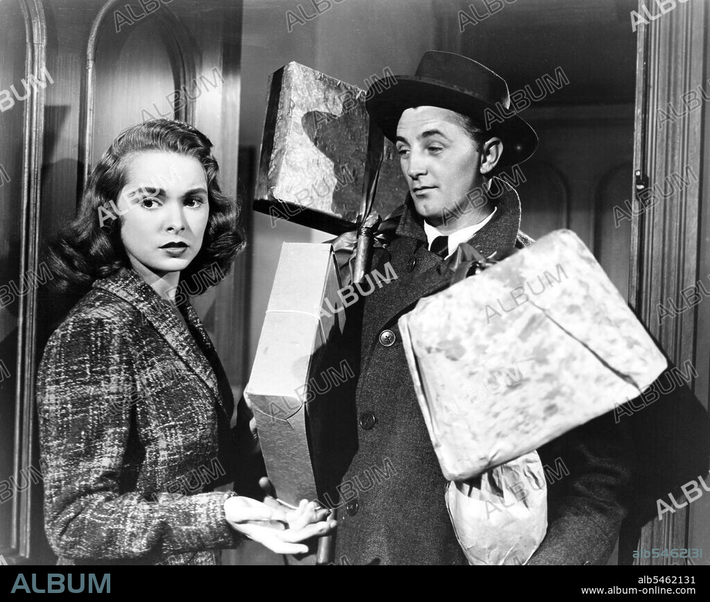JANET LEIGH y ROBERT MITCHUM en NEGOCIO EN VACACIONES, 1949 (HOLIDAY AFFAIR), dirigida por DON HARTMAN. Copyright RKO.