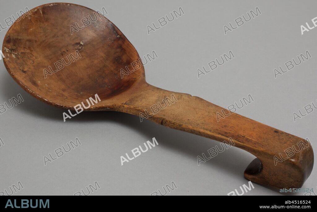 Chippewa, Native American, Spoon, ca. 1880, wood (possibly maple), Overall: 2 × 9 3/4 × 4 1/4 inches (5.1 × 24.8 × 10.8 cm).