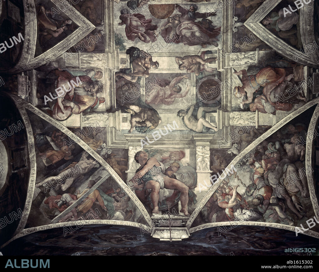 Jonah, Separation of Light from Darkness, Creation   Michelangelo Buonarroti (1475-1564/Italian)   Fresco   Sistine Chapel, Vatican.