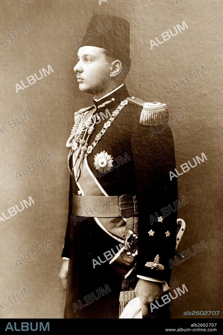 Farouk I of Egypt (1920 – 1965) tenth ruler from the Muhammad Ali Dynasty and the penultimate King of Egypt and the Sudan, succeeding his father, Fuad I of Egypt, in 1936.