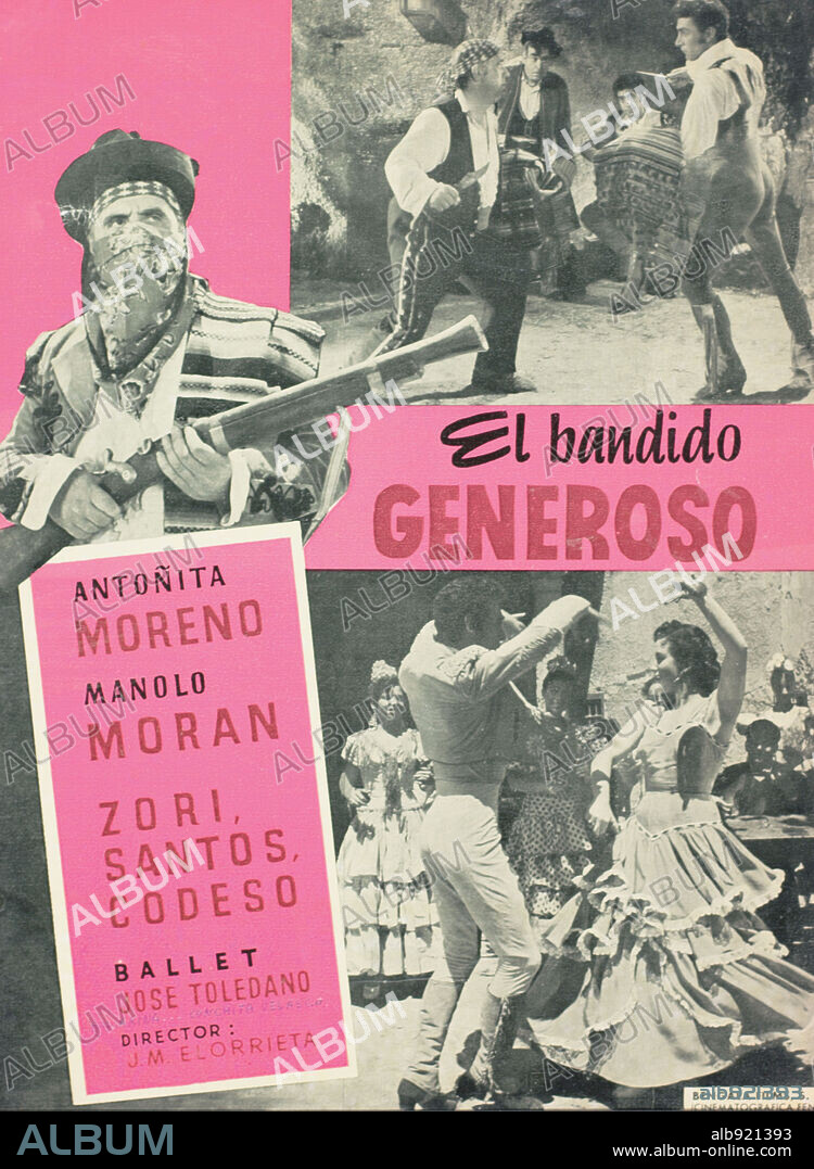 Poster de EL BANDIDO GENEROSO, 1954. Copyright UNIVERSITAS FILMS.