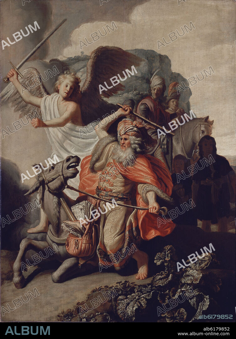 REMBRANDT HARMENSZOON VAN RIJN. LA BURRA DE BALAAM - 1626 - O/T - 65x47 - BARROCO HOLANDES.