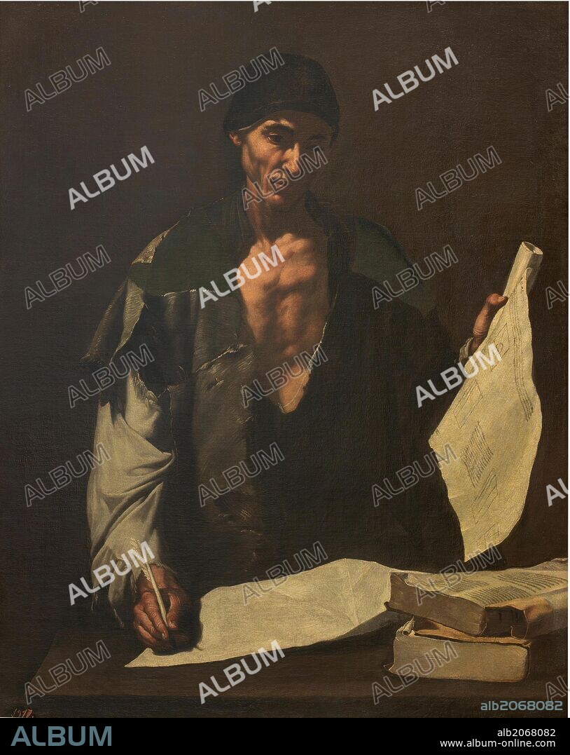 JOSÉ DE RIBERA. José de Ribera / 'Arquímedes', Hacia 1630, Escuela Española, Óleo sobre Lienzo, 118 cm x 94 cm, P01120.
