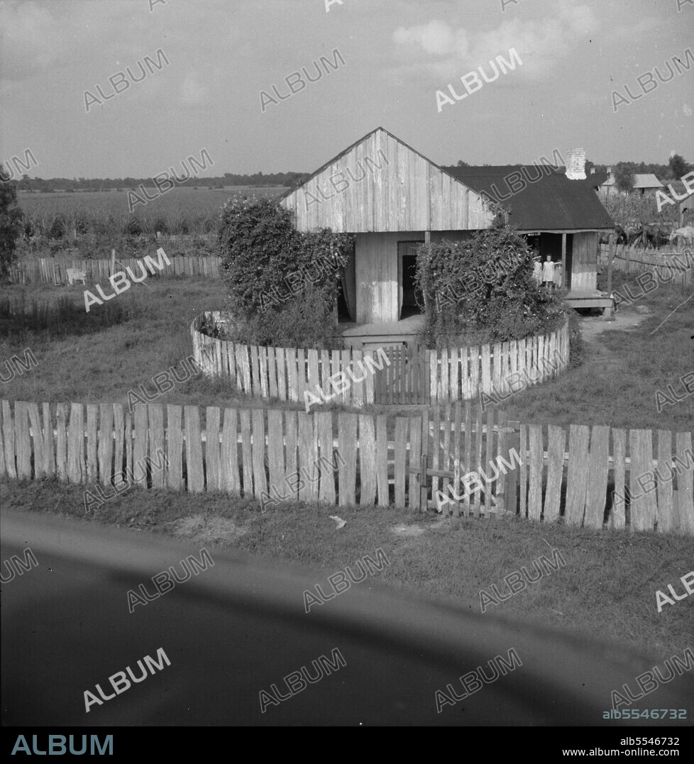 DOROTHEA LANGE. Cabin of sugarcane worker. Bayou La Fourche, Louisiana.