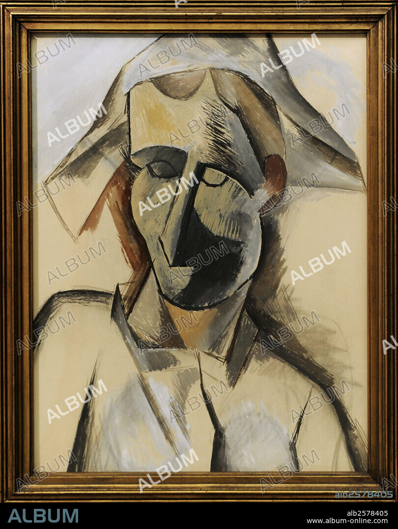 PABLO PICASSO. Pablo Ruiz Picasso (1881-1973). Spanish painter. Harlequin, 1908-1909. Gouache on paper. National Gallery. Prague. Czech Republic.