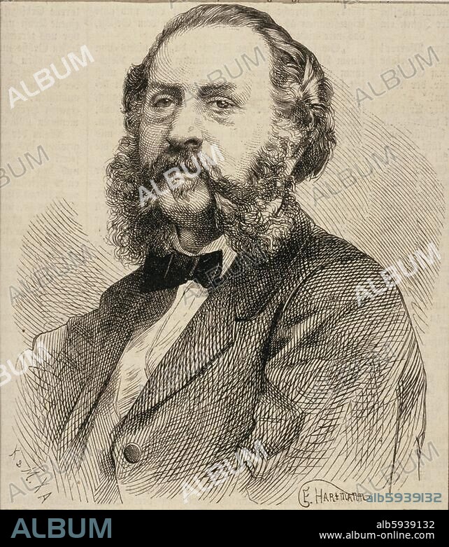 Mosenthal, Salomon Hermann Ritter von. dramat. Dichter; Kassel 14.1.1821 - Wien. 17.2.1877. Porträt. Holzstich, 1870, nach Photographie. Aus: Allgemeine Familien-Zeitung, 2. Jg., Nr. 2, Stuttgart (H.Schönlein) 1870, S. 17. Berlin, Sammlung Archiv für Kunst und Geschichte.