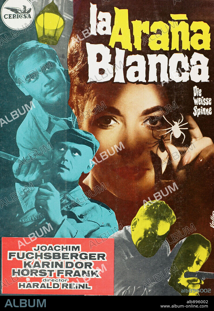 Plakat zu DIE WEISSE SPINNE, 1963, unter der Regie von HARALD REINL. Copyright HANS OPENHEIMER FILM.