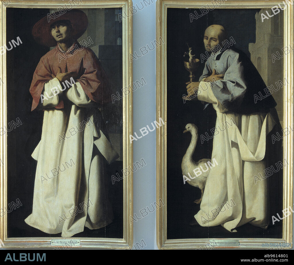 'Blessed Nicholas of Albergati' (left) and 'St. Hugh of Lincoln', from the Carthusian monastery of Our Lady of the Defensión in Jerez de la Frontera, by Francisco de Zurbarán.