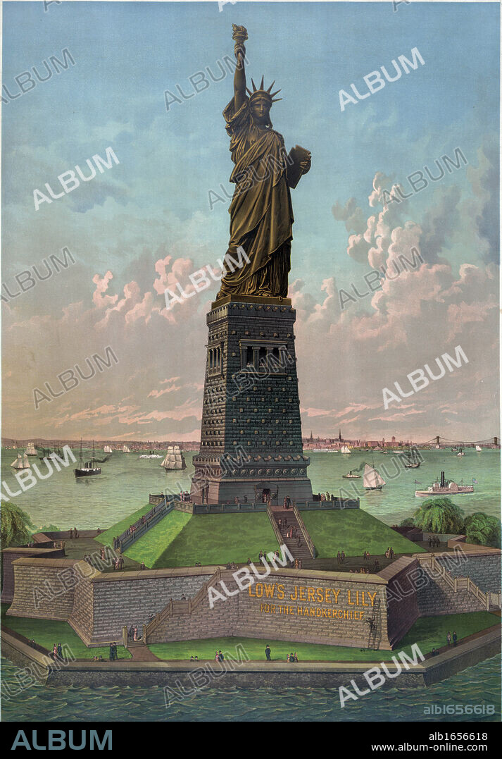 Liberty Enlightening the World: Statue of Liberty in New York Harbour, USA, dedicated on 28 October 1886. Gift from France to commemorate centenary of Declaration of Independence. Created by Frederic Bartholdi, French Sculptor.