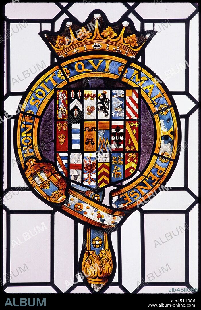 Unknown (English), Coat of Arms of Henry Herbert, 2nd Earl of Pembroke, 1589/1593, Stained glass: Pot metal; white glass with silver stain and enamel, 27 3/8 x 16 1/4 in. (69.5 x 41.3 cm).